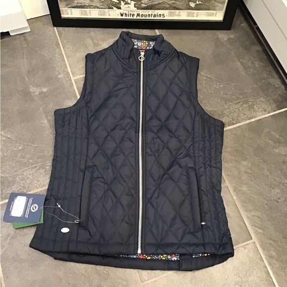 Regatta Charna Quilted Vest Womens Size S Navy Floral Insulated Bodywarmer Gorp - Picture 5 of 16